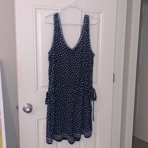 Navy Polkadot Romper